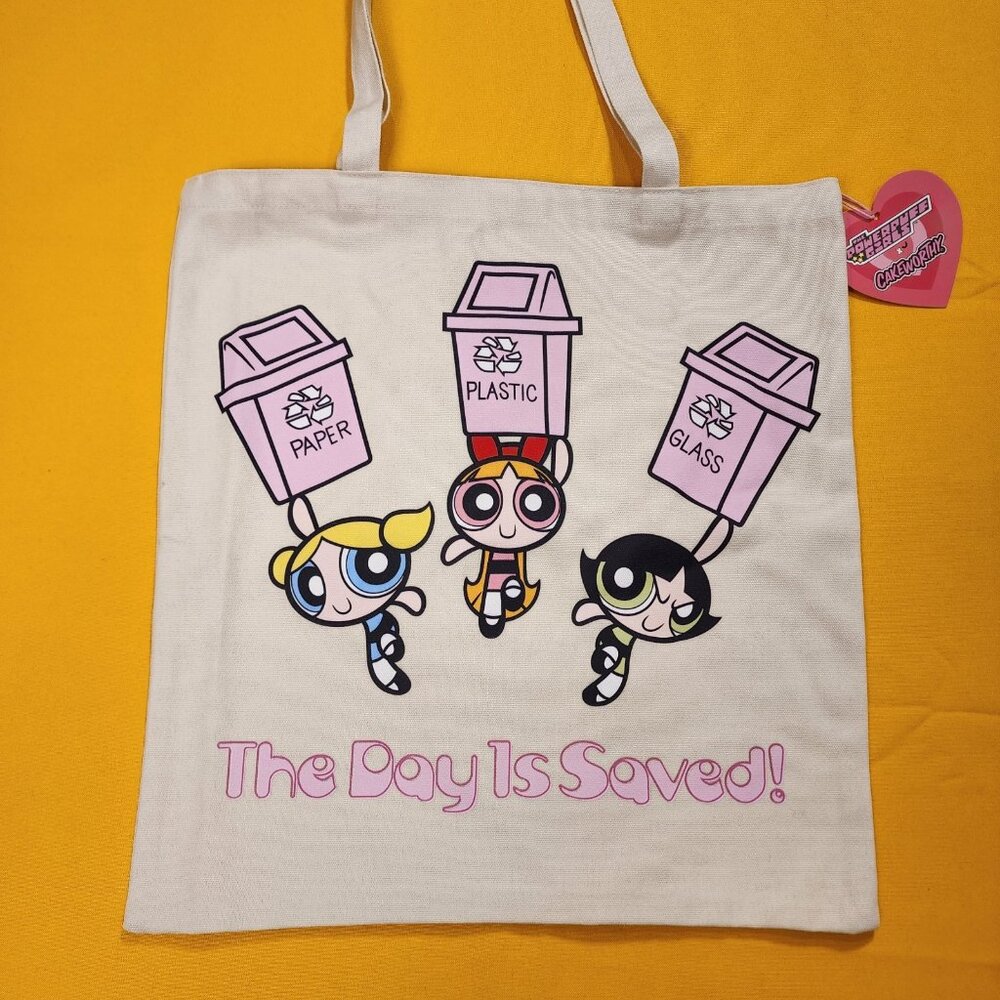 Cakeworthy The Powerpuff Girls Recycle Canvas Tote Bag NEW
